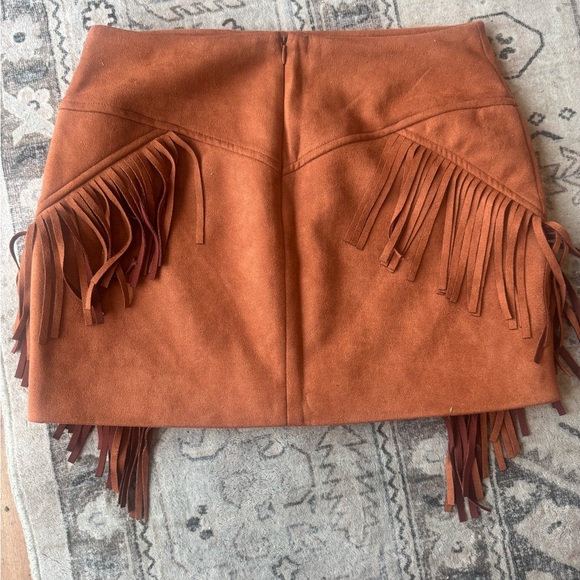 Forever 21 Orange Asymmetrical Embellished Mini Skirt - Picture 3 of 5